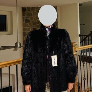 Saga Furs Classic Black mink coat